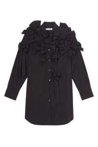 Black / BOW BOUQUET SHIRT DRESS