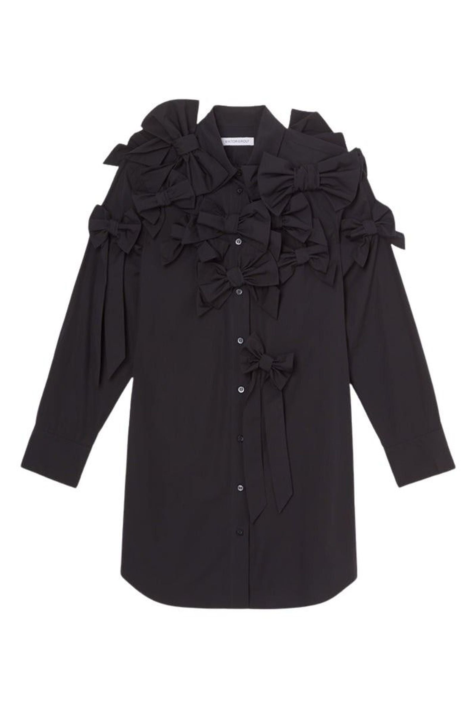 Black / BOW BOUQUET SHIRT DRESS