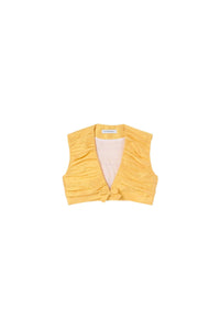 Yellow / PLEATED CROPPED TOP