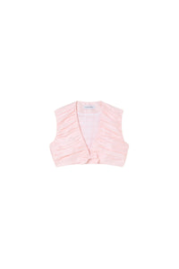 Peach / PLEATED CROPPED TOP