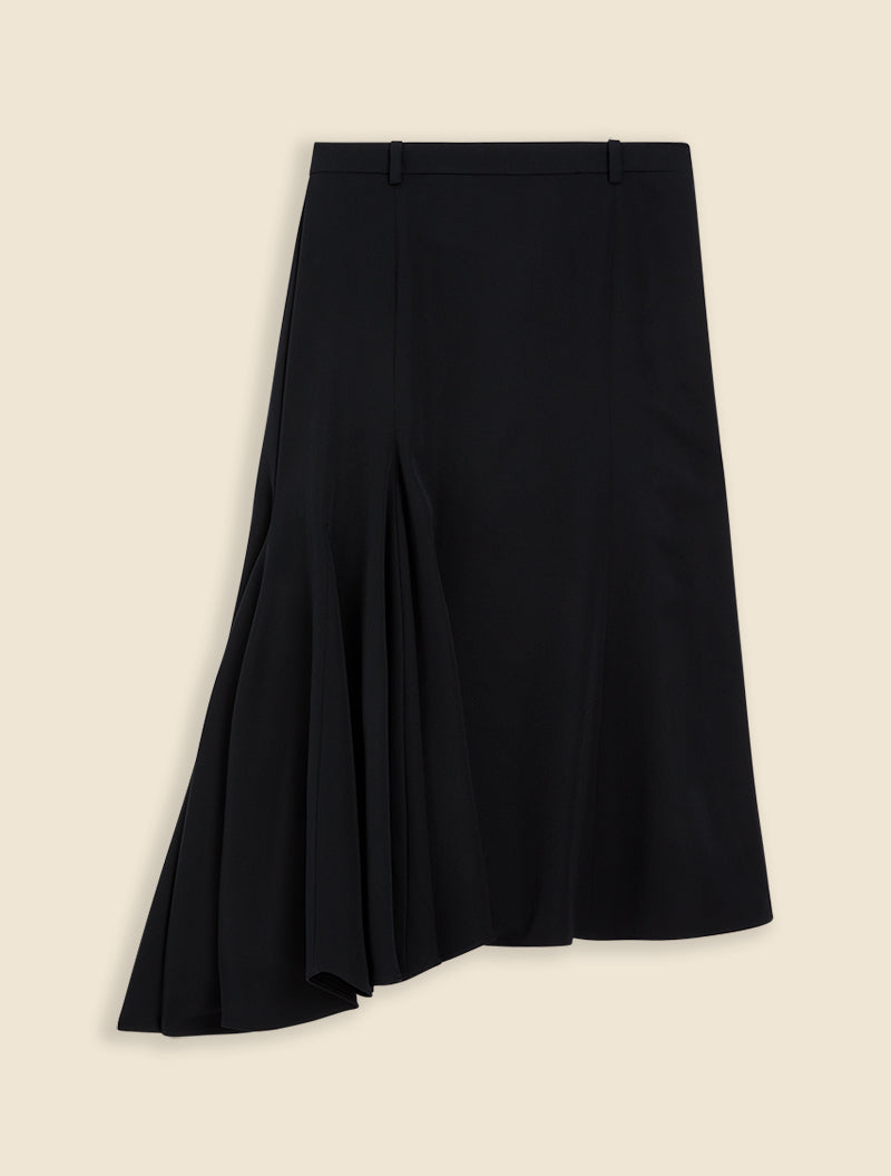 Black / GODET SKIRT