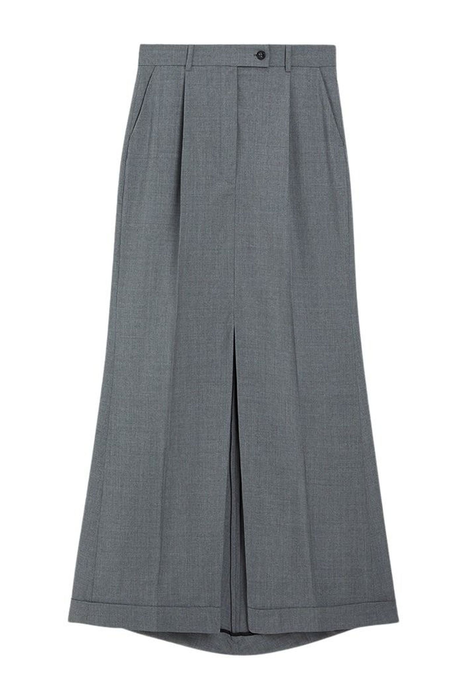 Grey / MAXI TAILORED SKIRT