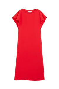 Red / BRAID DETAIL MIDI DRESS