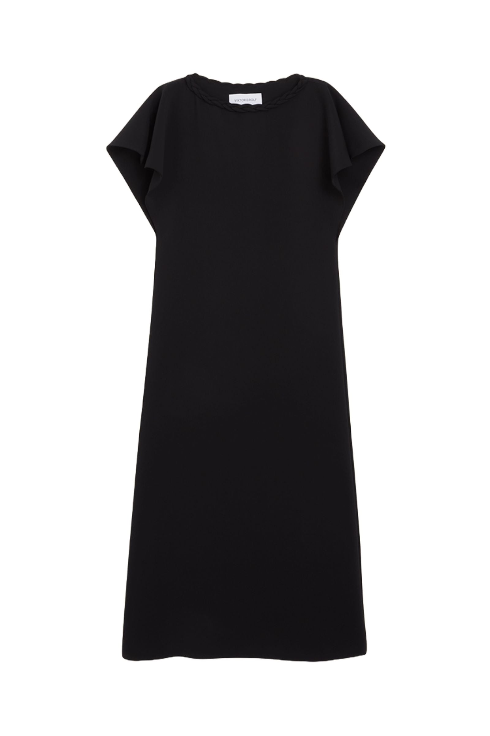 Black / BRAID DETAIL MIDI DRESS