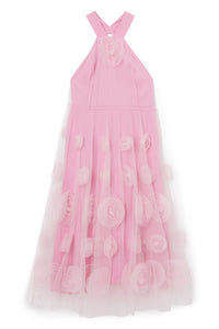 Pink / ROSE APPLIQUE MAXI DRESS