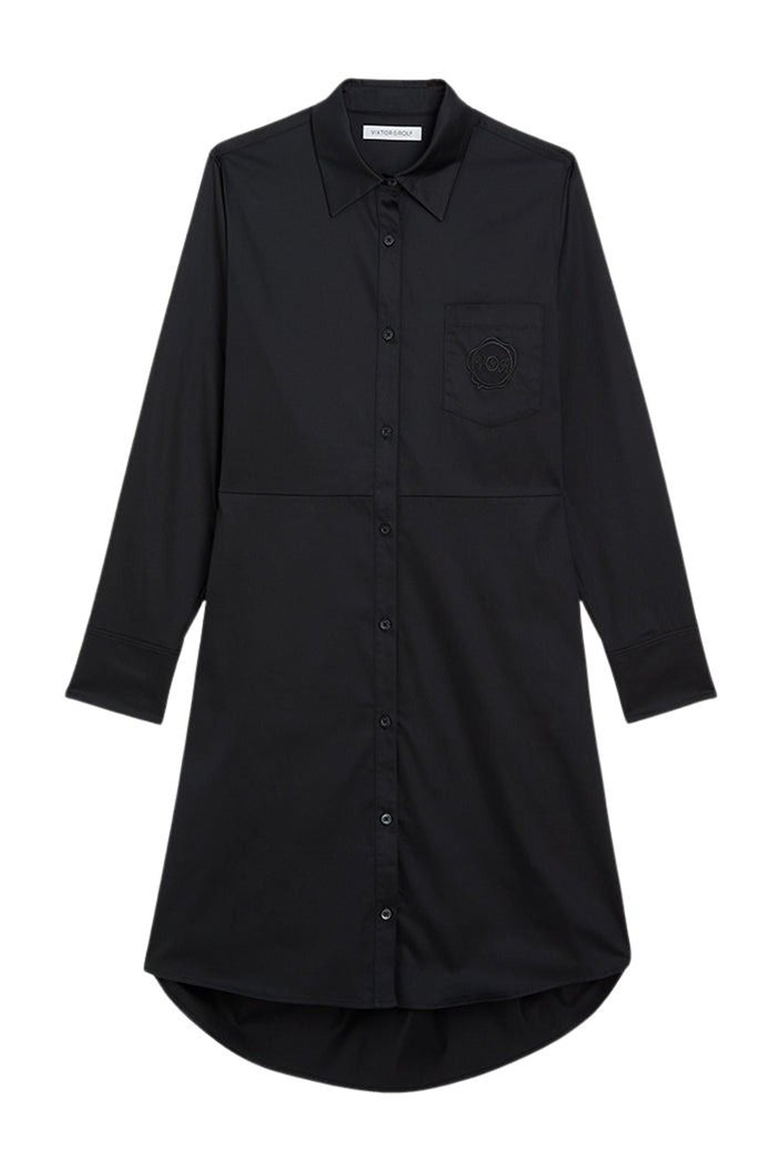 Black / EMBROIDERY PATCH SHIRT DRESS