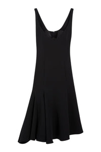 Black / COUTURE CORSET GODET DRESS