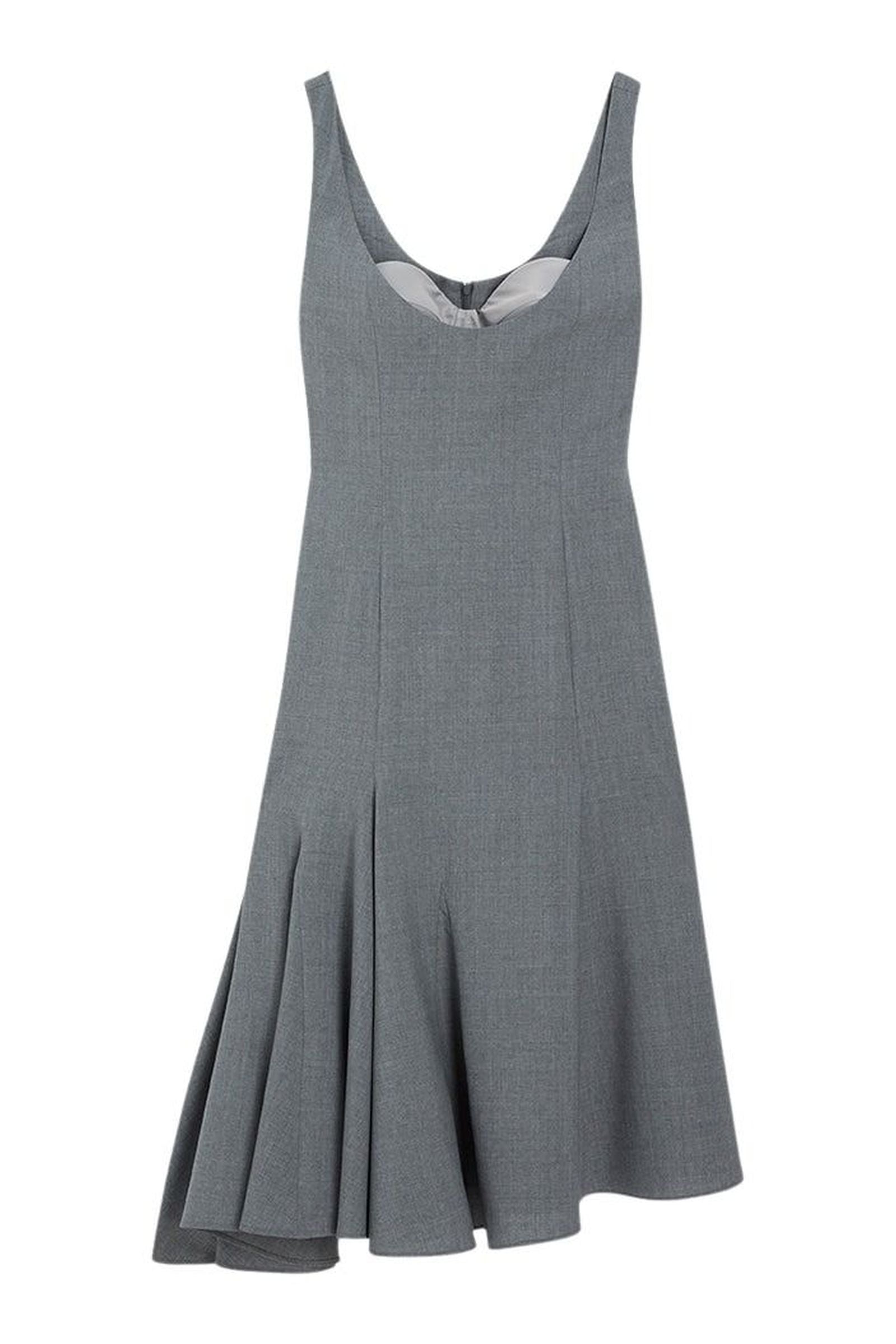 Grey / COUTURE CORSET GODET DRESS