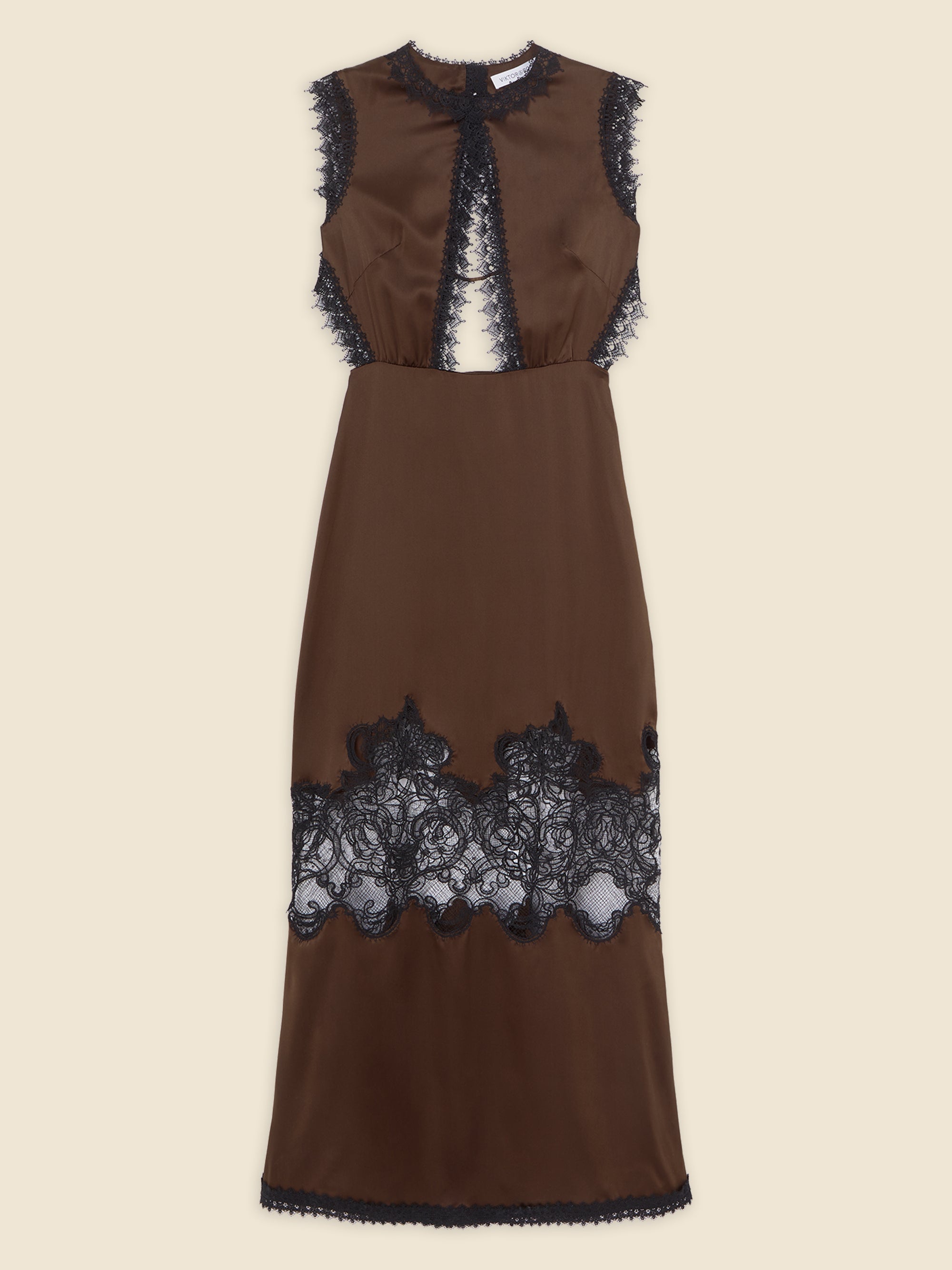 Brown / LACE CAMISOLE LONG DRESS