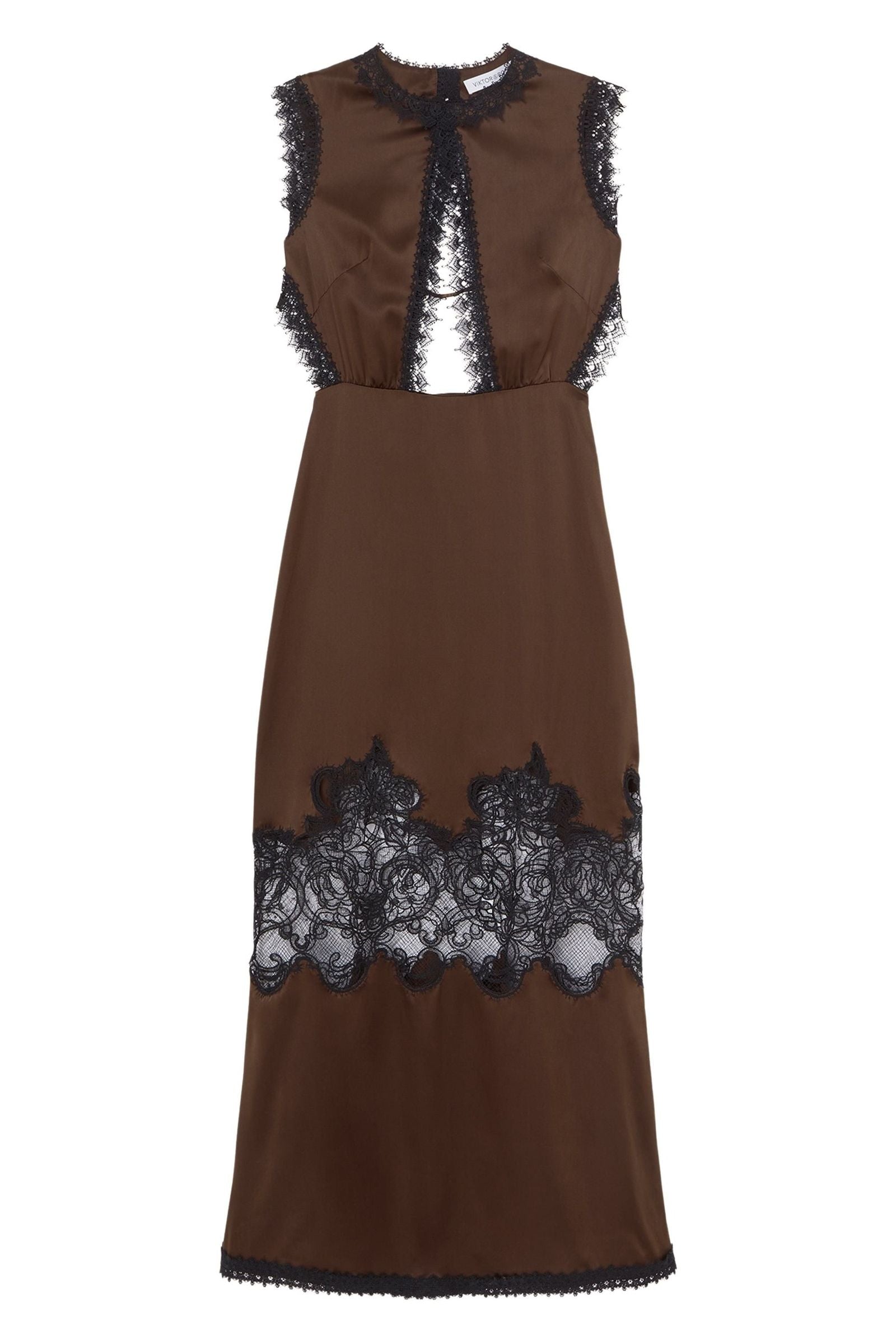 Brown / LACE CAMISOLE LONG DRESS