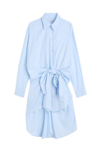 Light Blue / KNOTTED SHIRT DRESS