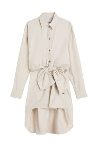 Stone / KNOTTED SHIRT DRESS