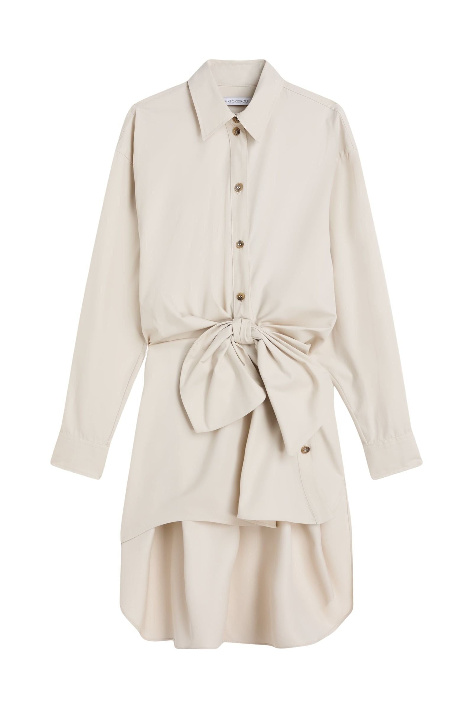 Stone / KNOTTED SHIRT DRESS