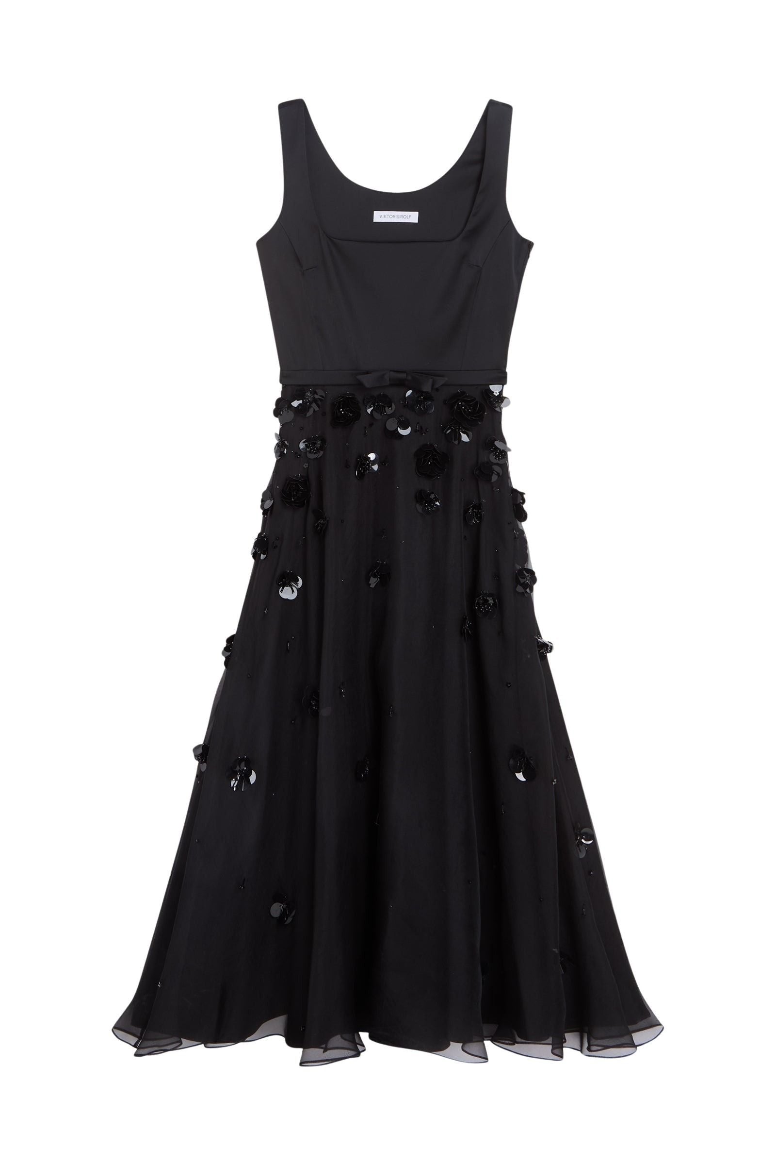 Black / EMBROIDERED A-LINE GOWN