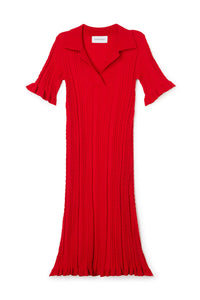 Red / KNITTED POLO DRESS