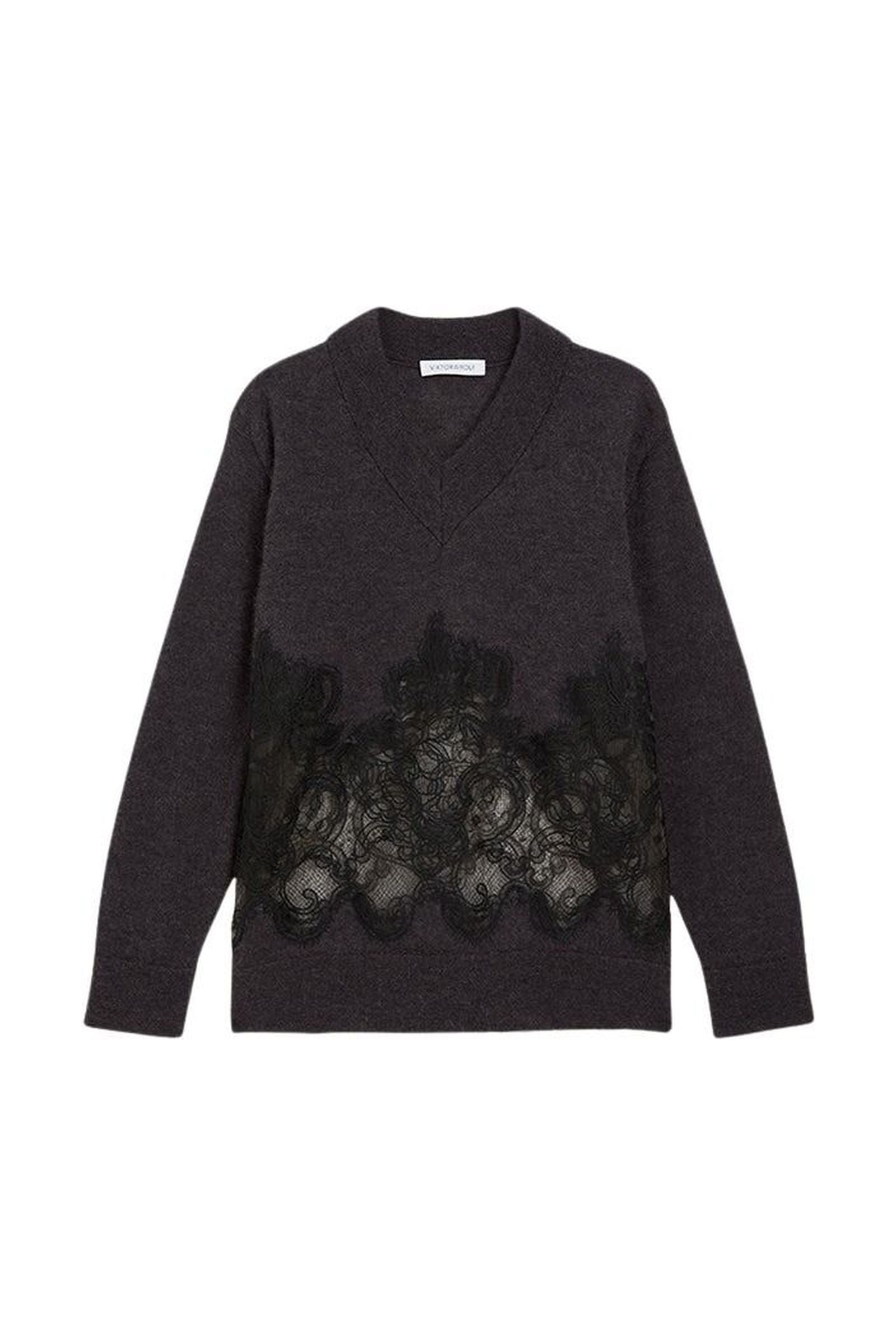Charcoal / LACE SWEATER