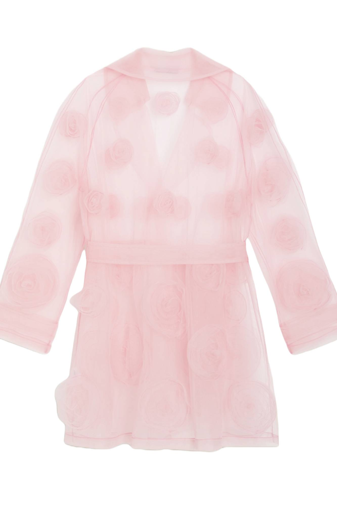 Pink / ROSE APPLIQUE TRENCH COAT