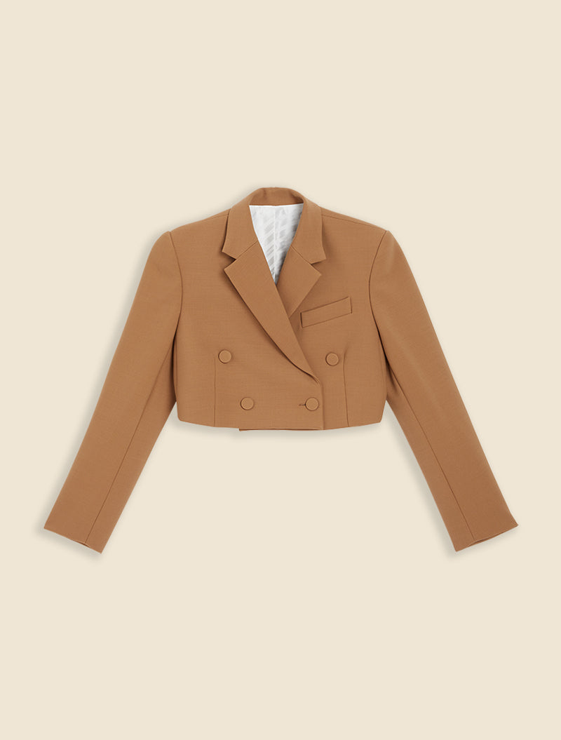 Brown / CROPPED BLAZER