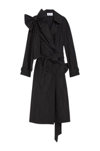 Black / DRAPE BOW TRENCHCOAT