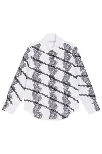 White / LACE APPLIQUE SHIRT