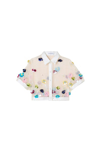 Multi / EMBROIDERED CROPPED SHIRT