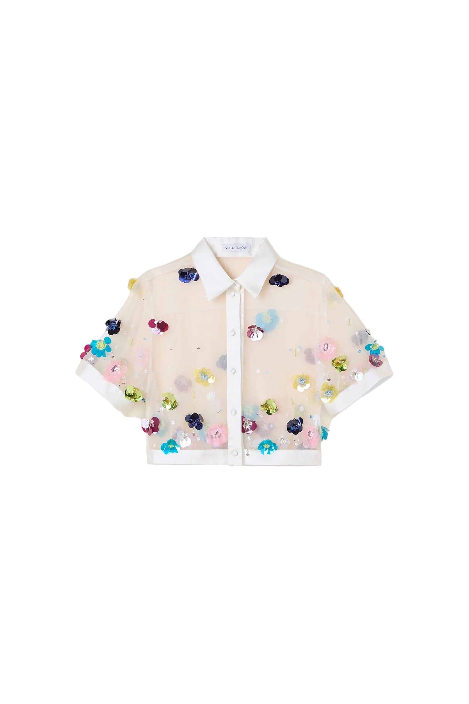 Multi / EMBROIDERED CROPPED SHIRT