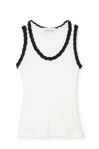 White / BRAID DETAIL TANK TOP