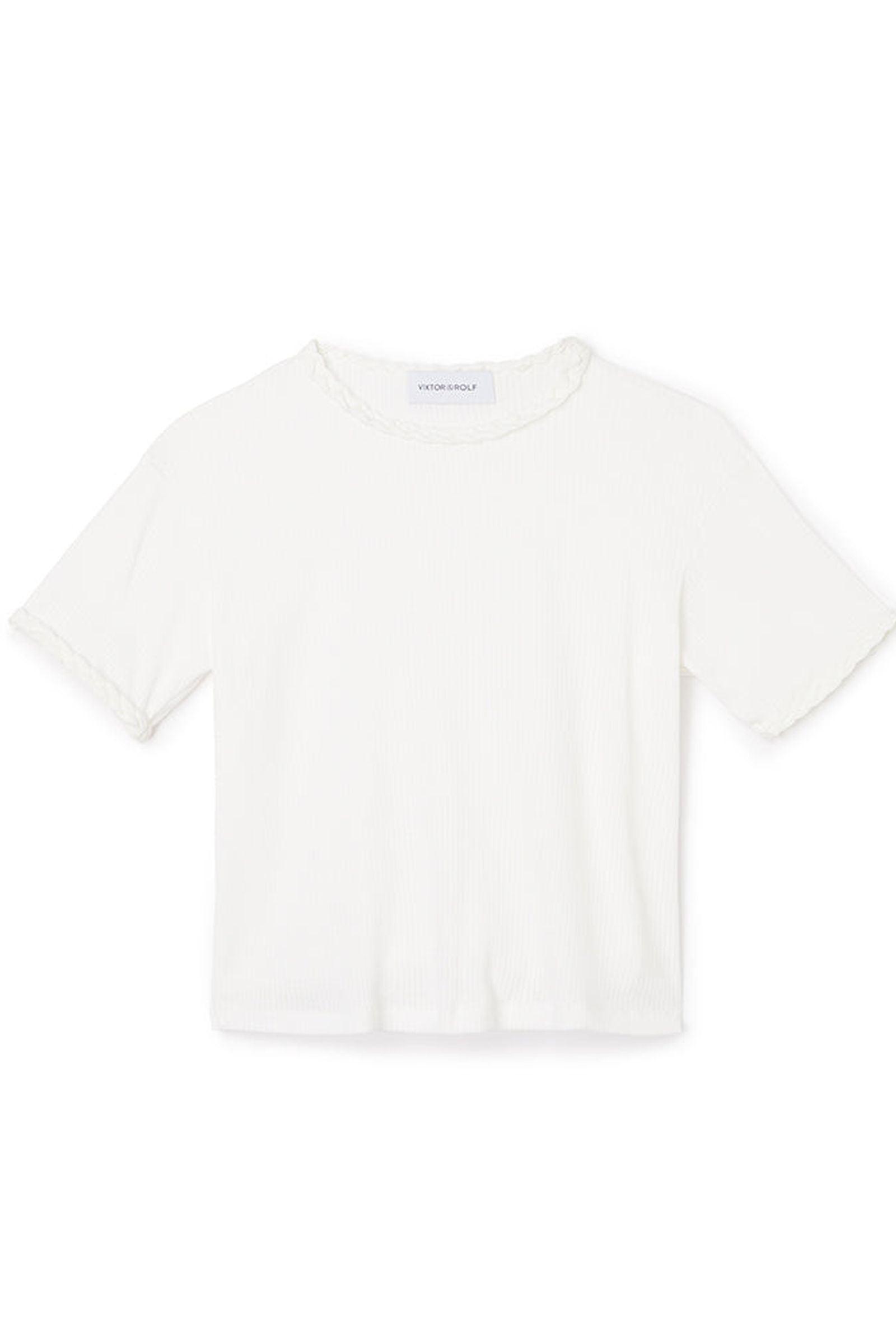 White / BRAID DETAIL T-SHIRT