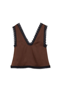 Brown / LACE CAMISOLE TOP