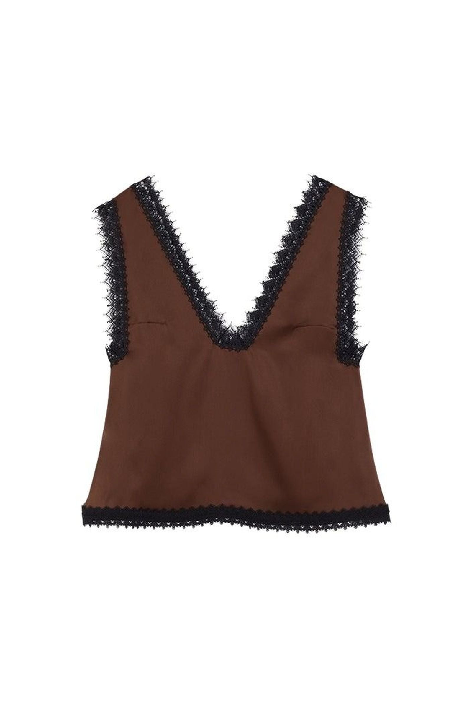Brown / LACE CAMISOLE TOP