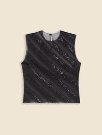 Black / TULLE TANK TOP