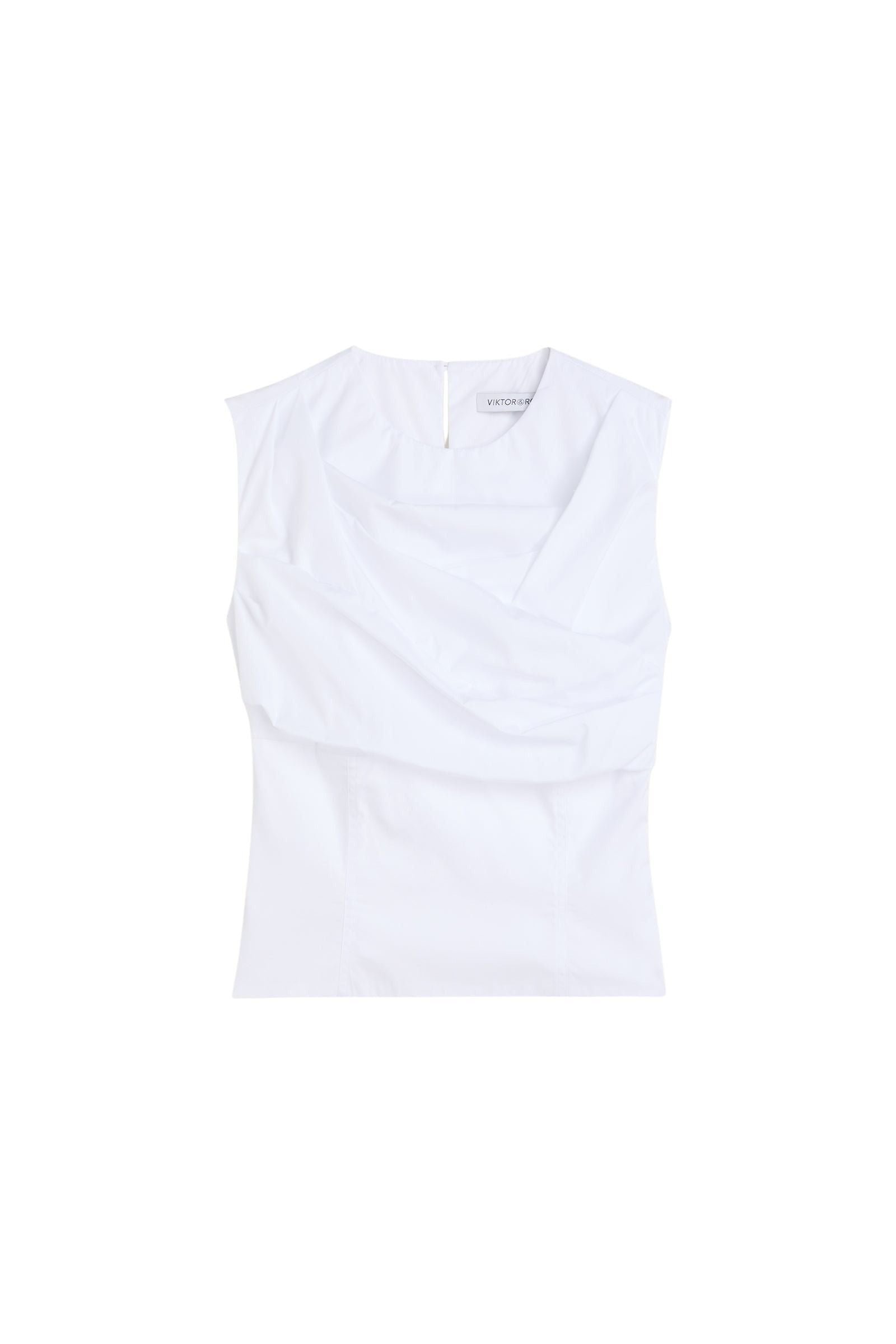 White / PLEATED BLOUSE