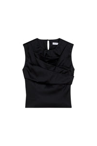 Black / PLEATED BLOUSE