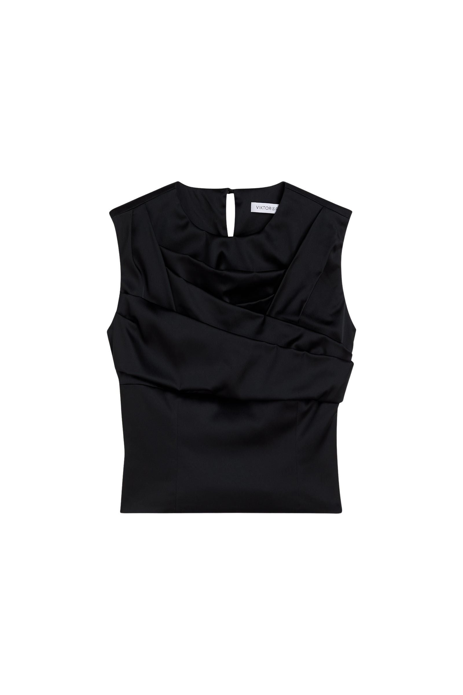 Black / PLEATED BLOUSE