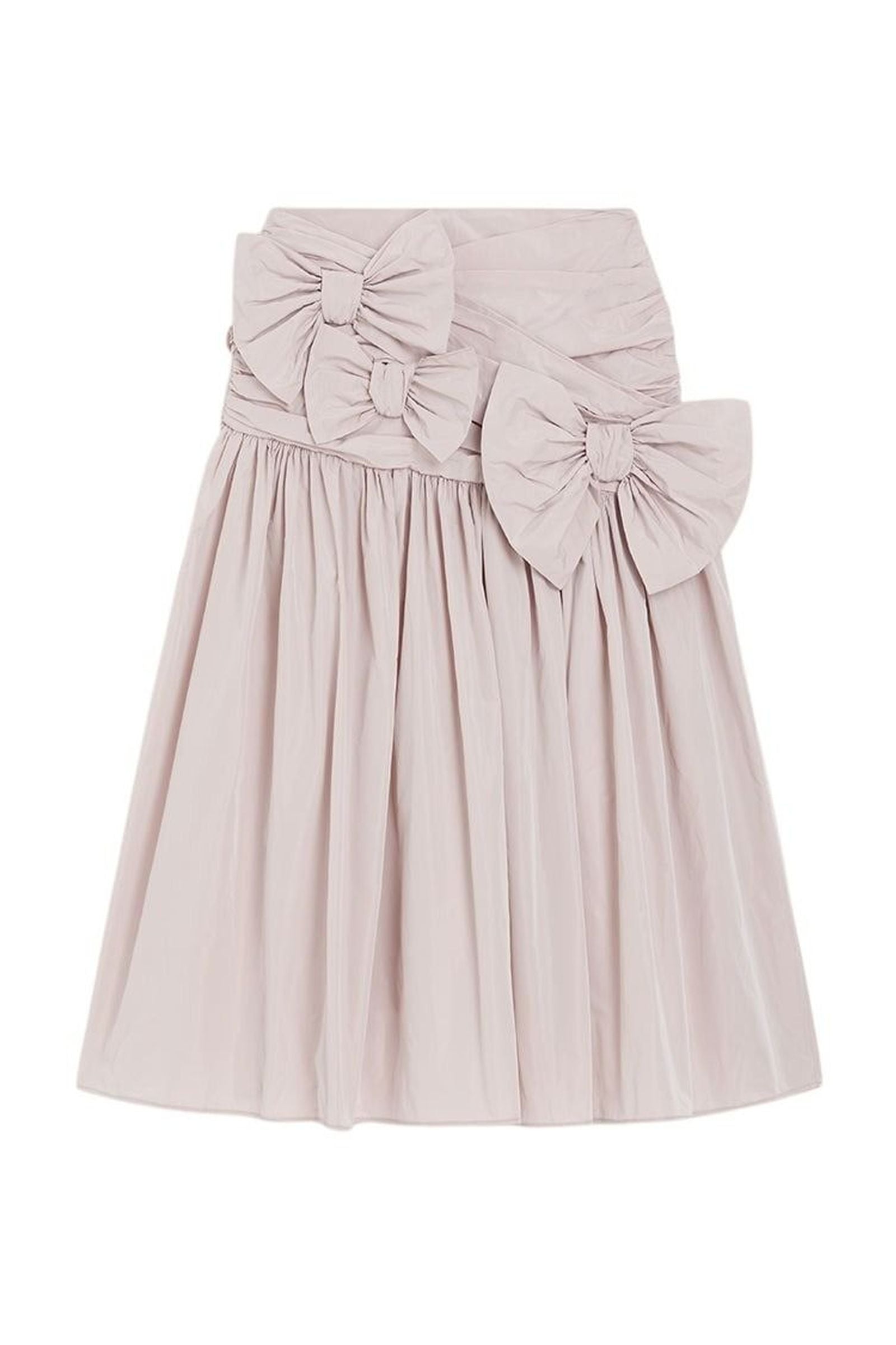 Pink / BOW DRAPE SKIRT