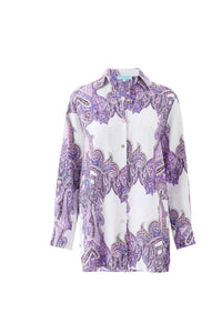 Chemise Paige à boutons imprimée - Amethyst