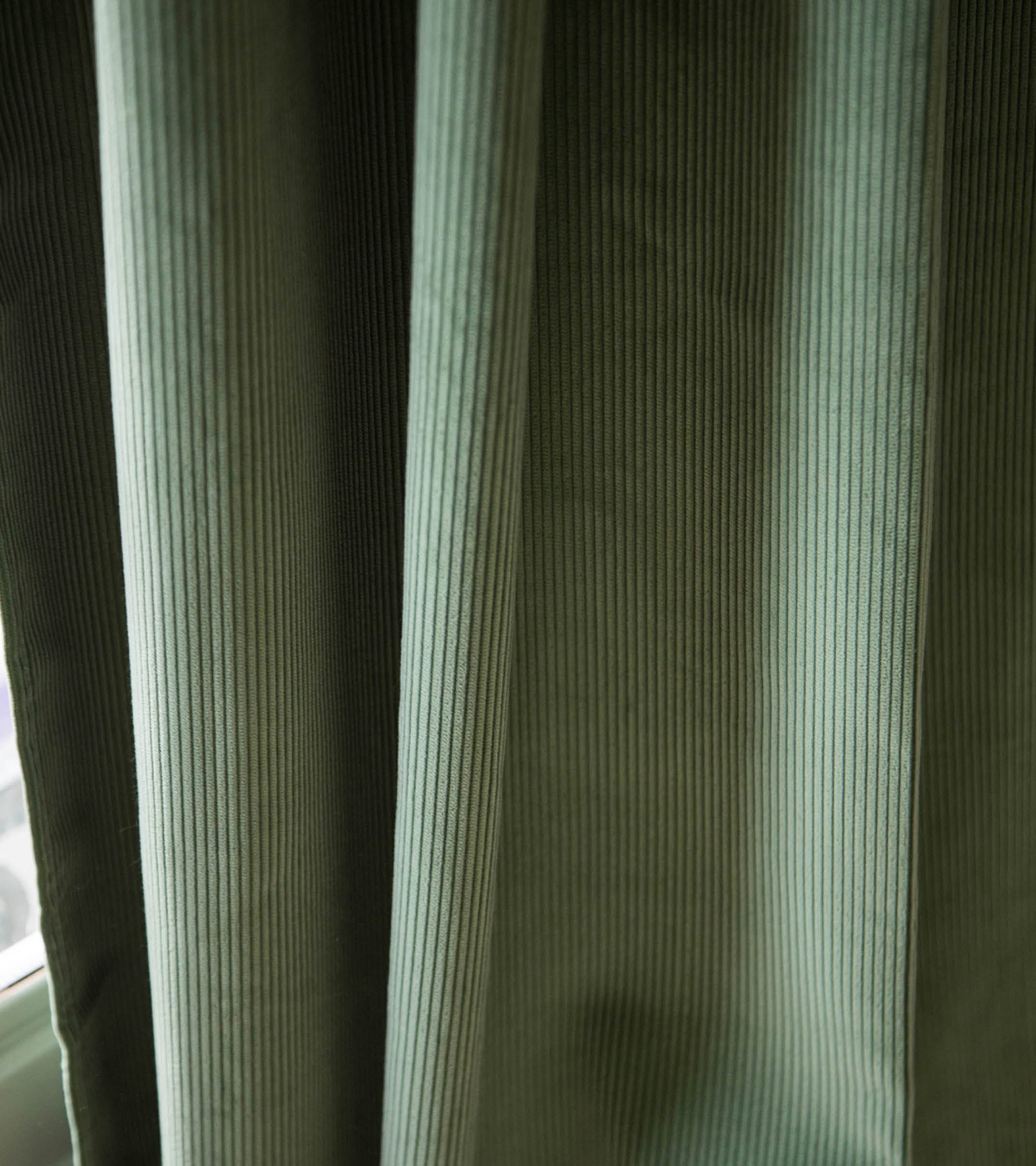 Rideau Palazzo en velours côtelé - Vert amande
