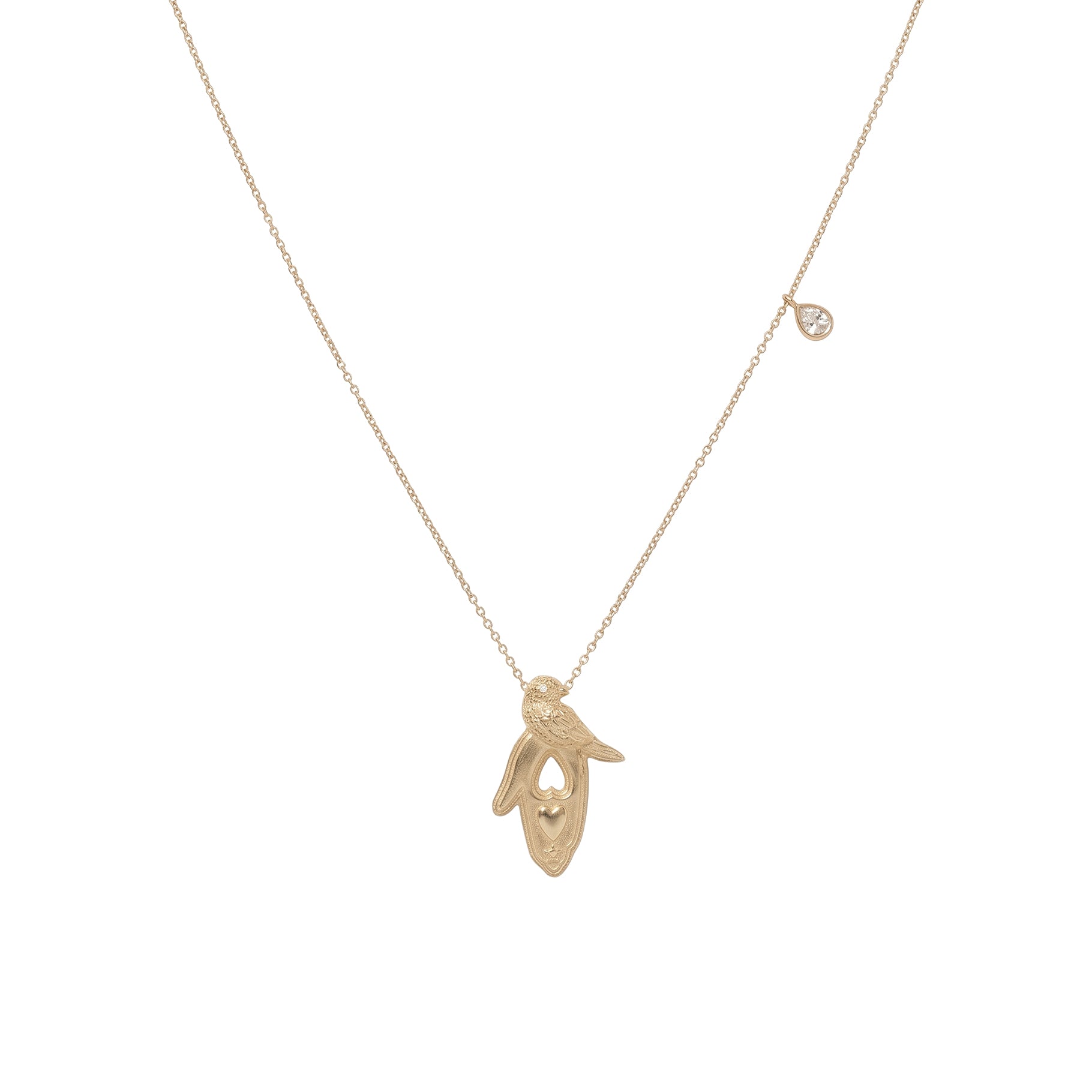Collier Palerme Bird en or jaune sertie de diamant - Diamant