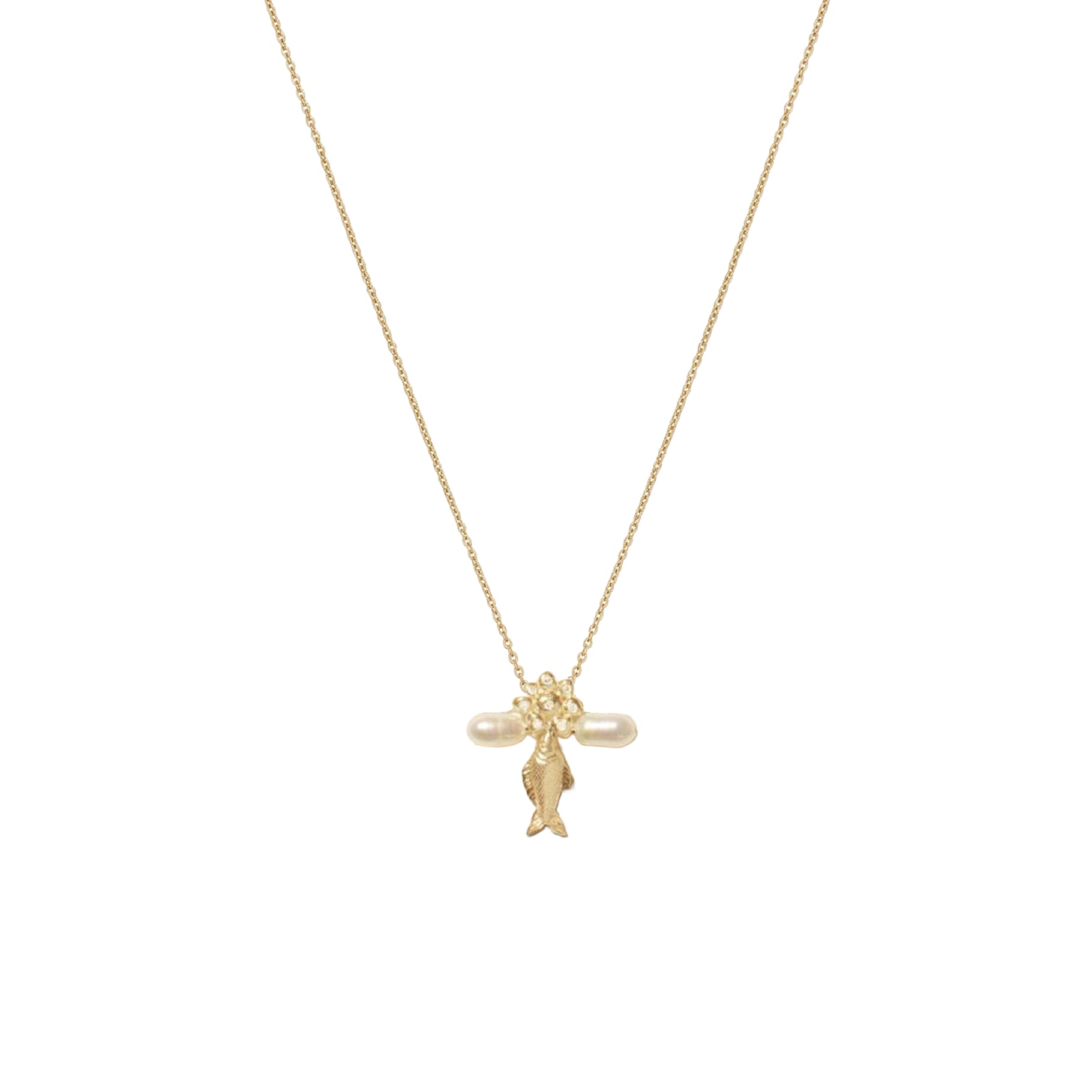Collier Palerme Daisy en or jaune sertie de diamant - Perle & Diamant