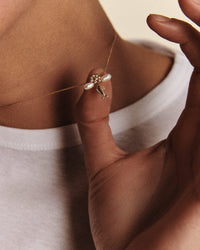 Collier Palerme Daisy en or jaune sertie de diamant - Perle & Diamant