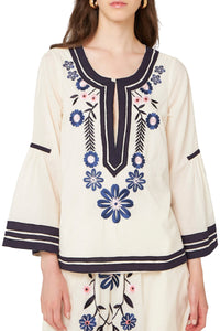 Blouse brodée Pami - Cream