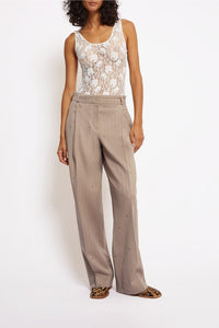Pantalon de tailleur Oscar en laine mélangée - Sable