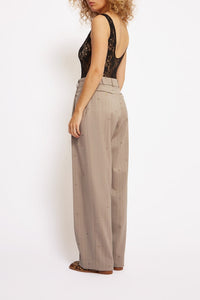 Pantalon de tailleur Oscar en laine mélangée - Sable