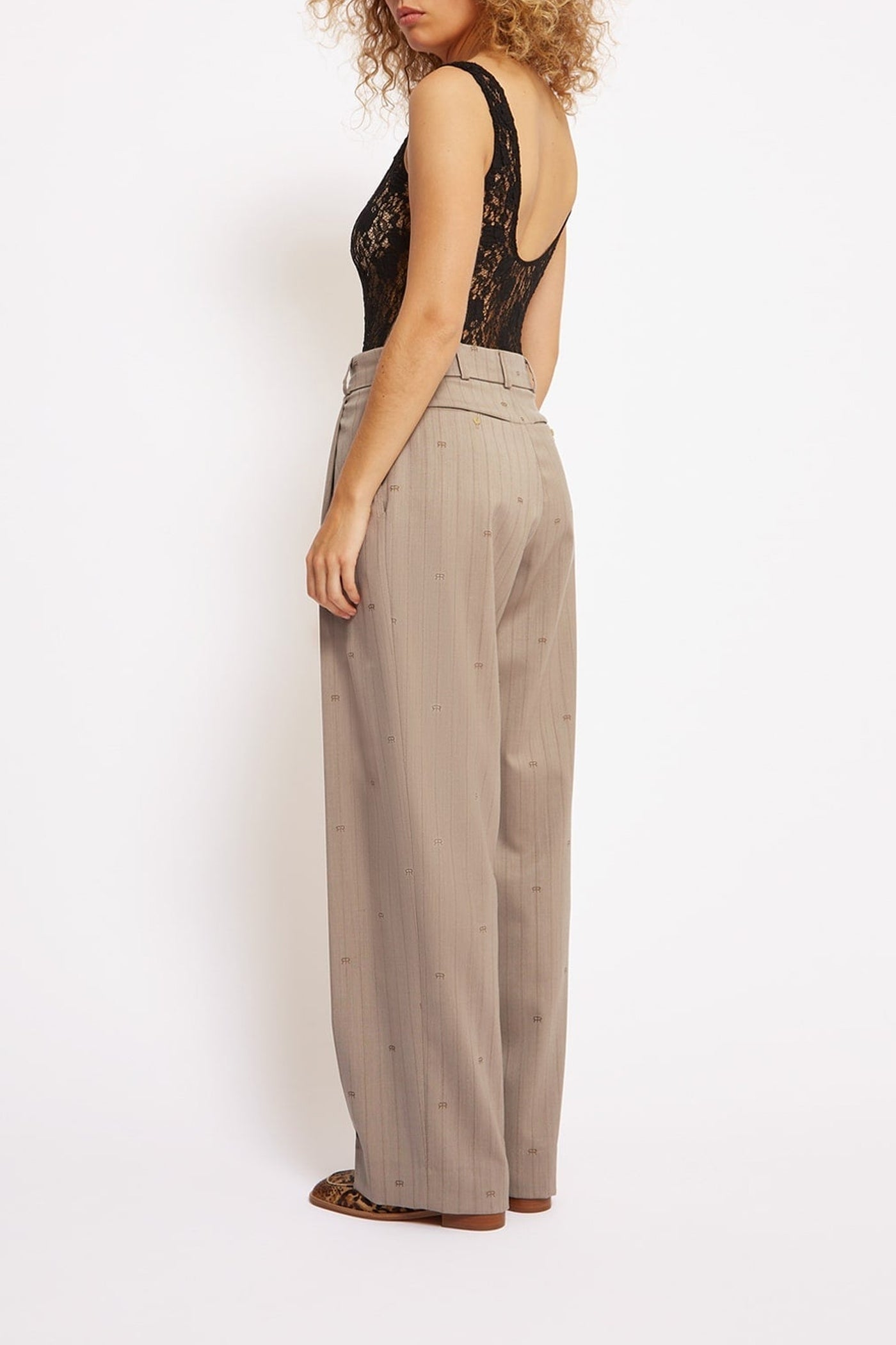 Pantalon de tailleur Oscar en laine mélangée - Sable