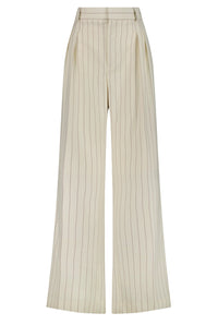 Pantalon Flower à lacets en laine - Écru & Brique