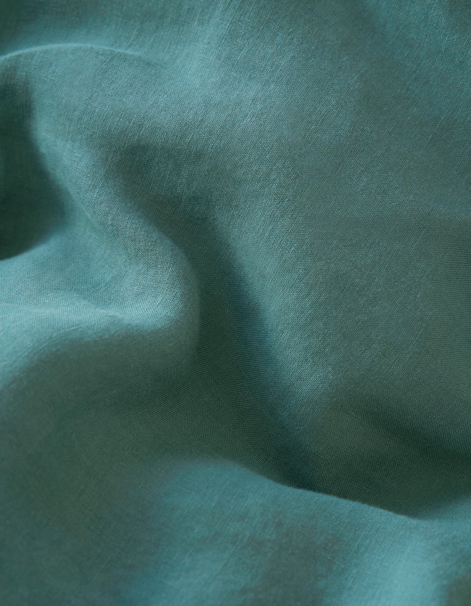 Fitted sheet in washed linen - Bleu Azur