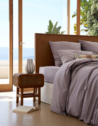Housse de couette en percale de coton - Mauve d'Eté