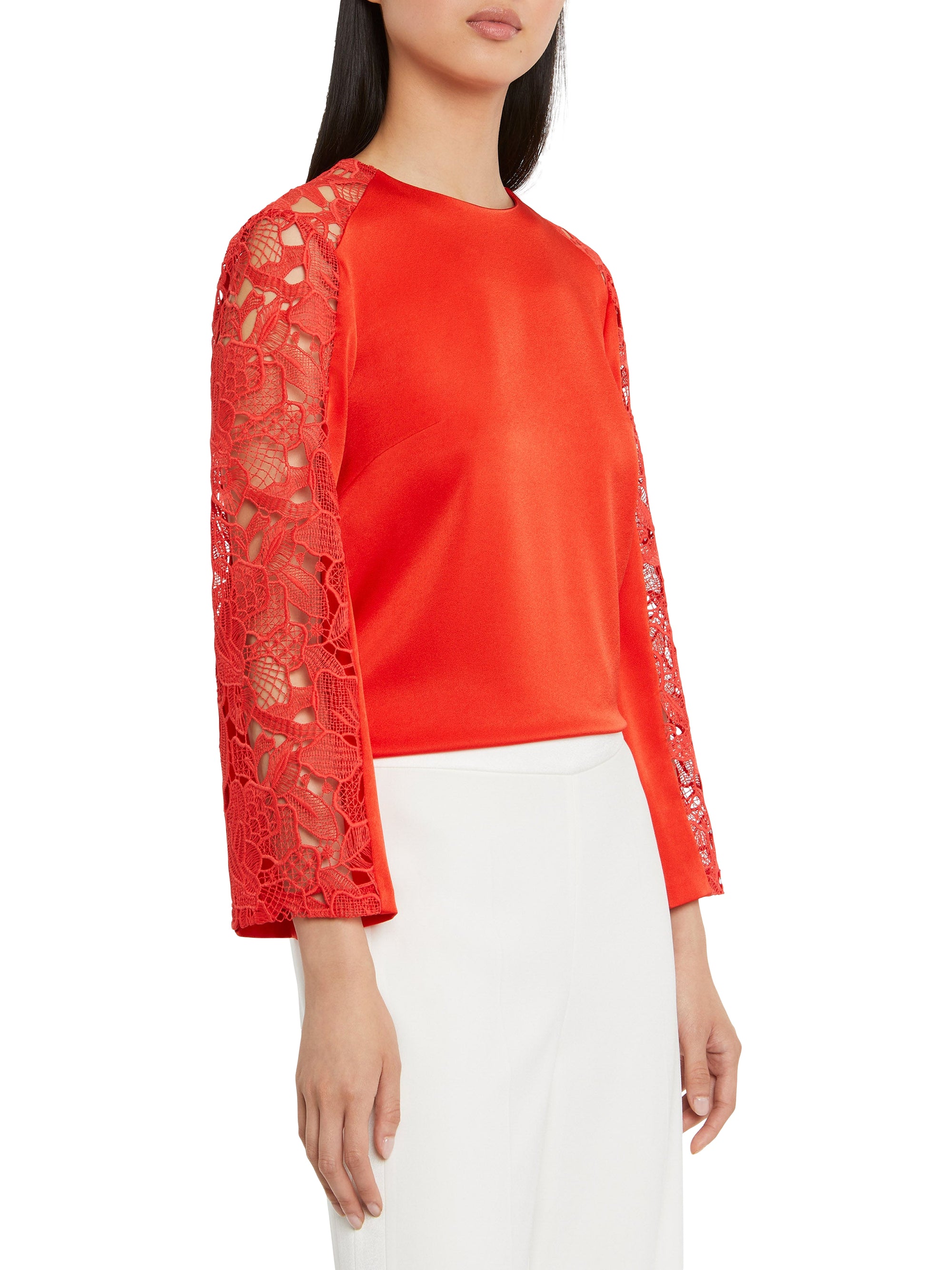Blouse à manches longues - Rouge orange