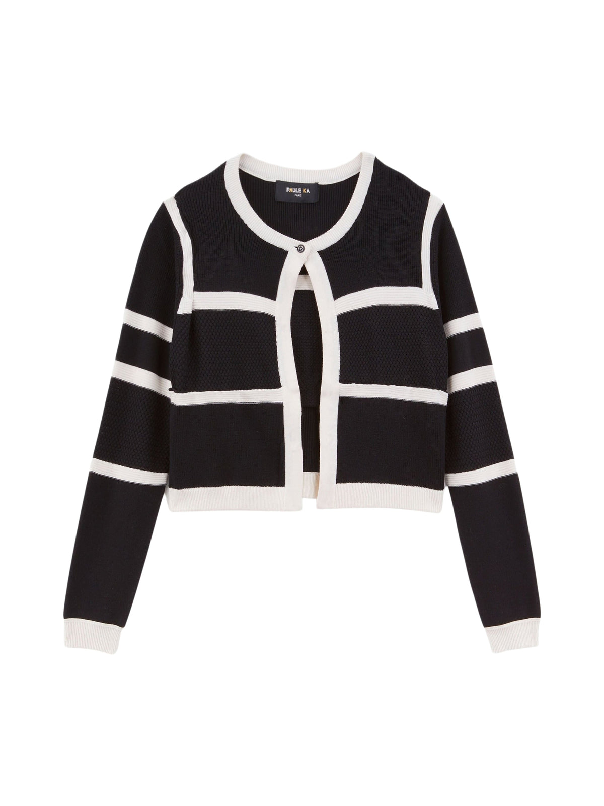 NOIR / BLANC CASSE GILET ML