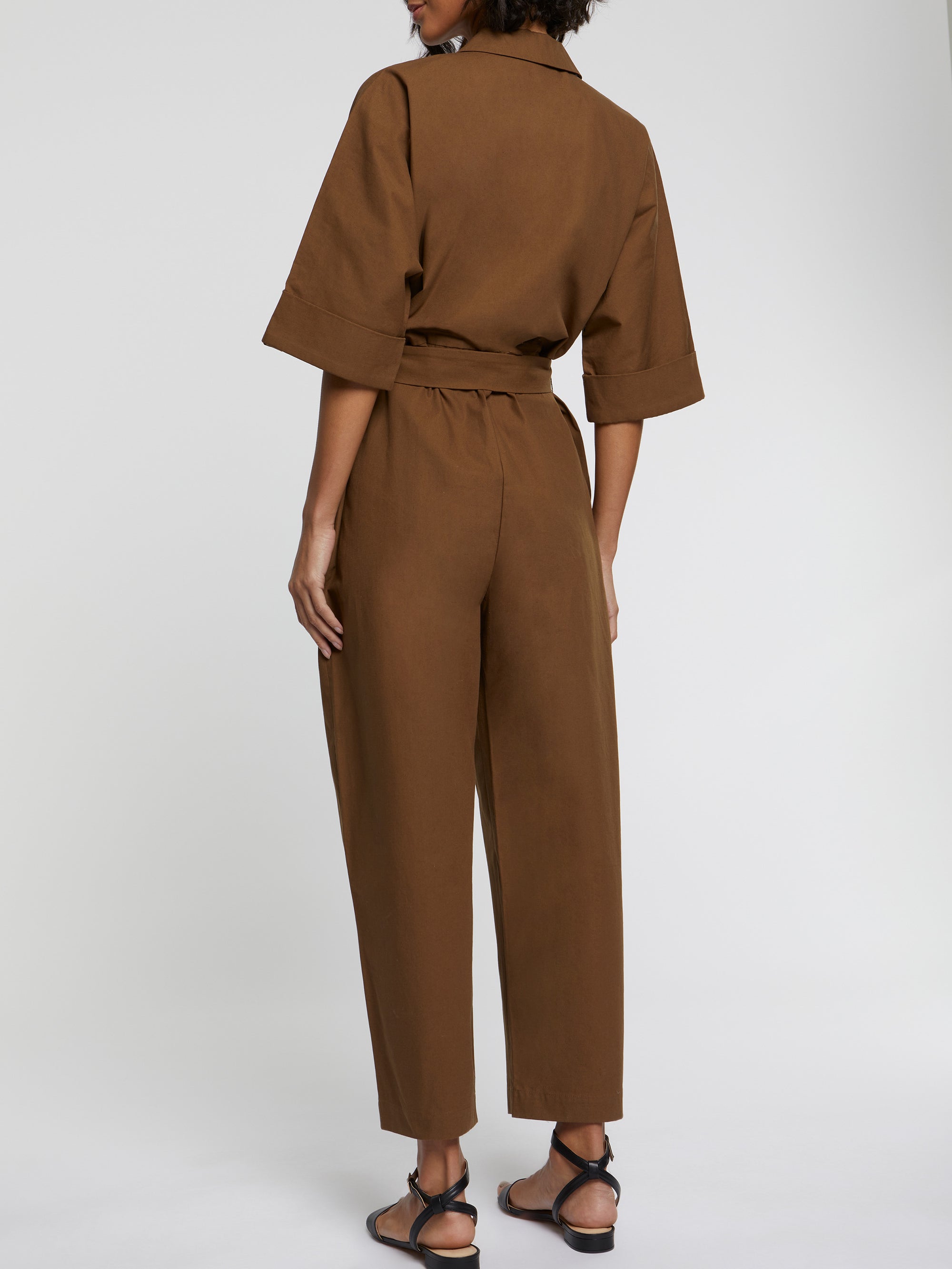Combinaison en satin de coton - Havane